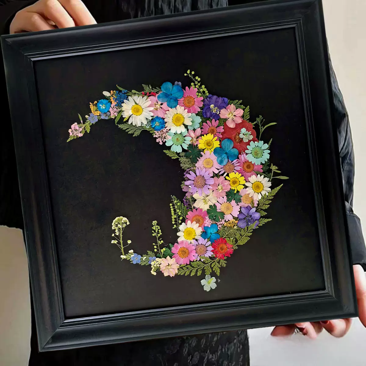 压花相框正方形diy手工干花标本装饰自装裱轻奢高级感画框展示框