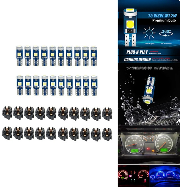 Car highlight T5 3030-3SMD instrument light set 10 20 50 100 pieces AliExpress Amazon