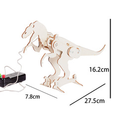 Mechanical Wood Puzzle T-Rex DIY Science Project, Bionic Educational STEM Toy, Children's Day Gift