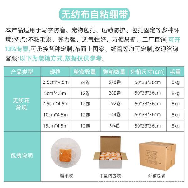 Self-adhesive elastic elastic bandage non-woven cloth