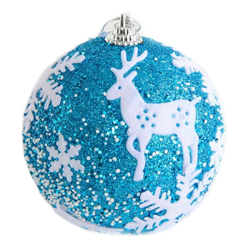 Bola de Navidad de Hong Kong de 8 cm, adorno de espuma para árbol de Navidad, bola colgante colorida, bola pintada, decoración de copos de nieve y escena de nieve