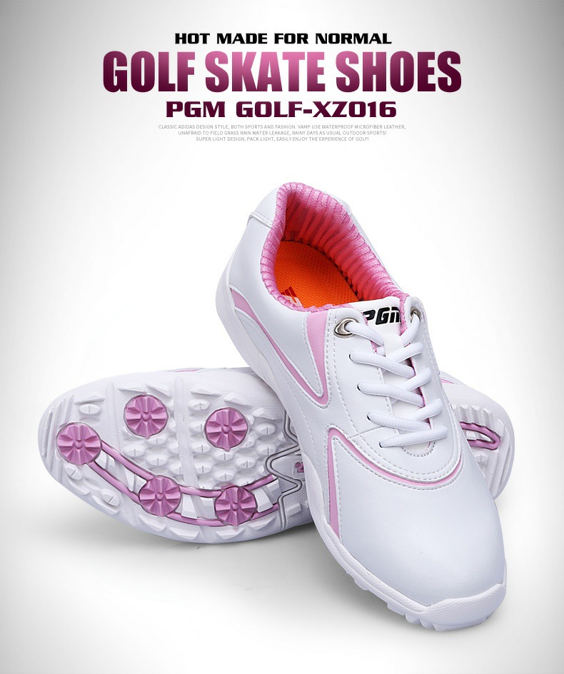 Giày golf nữ PGM siêu nhẹ đế foam thoáng khí — XZ016 vàng trắng, XZ016 trắng hồng B, XZ016 Trắng Hồng A chi tiết 4