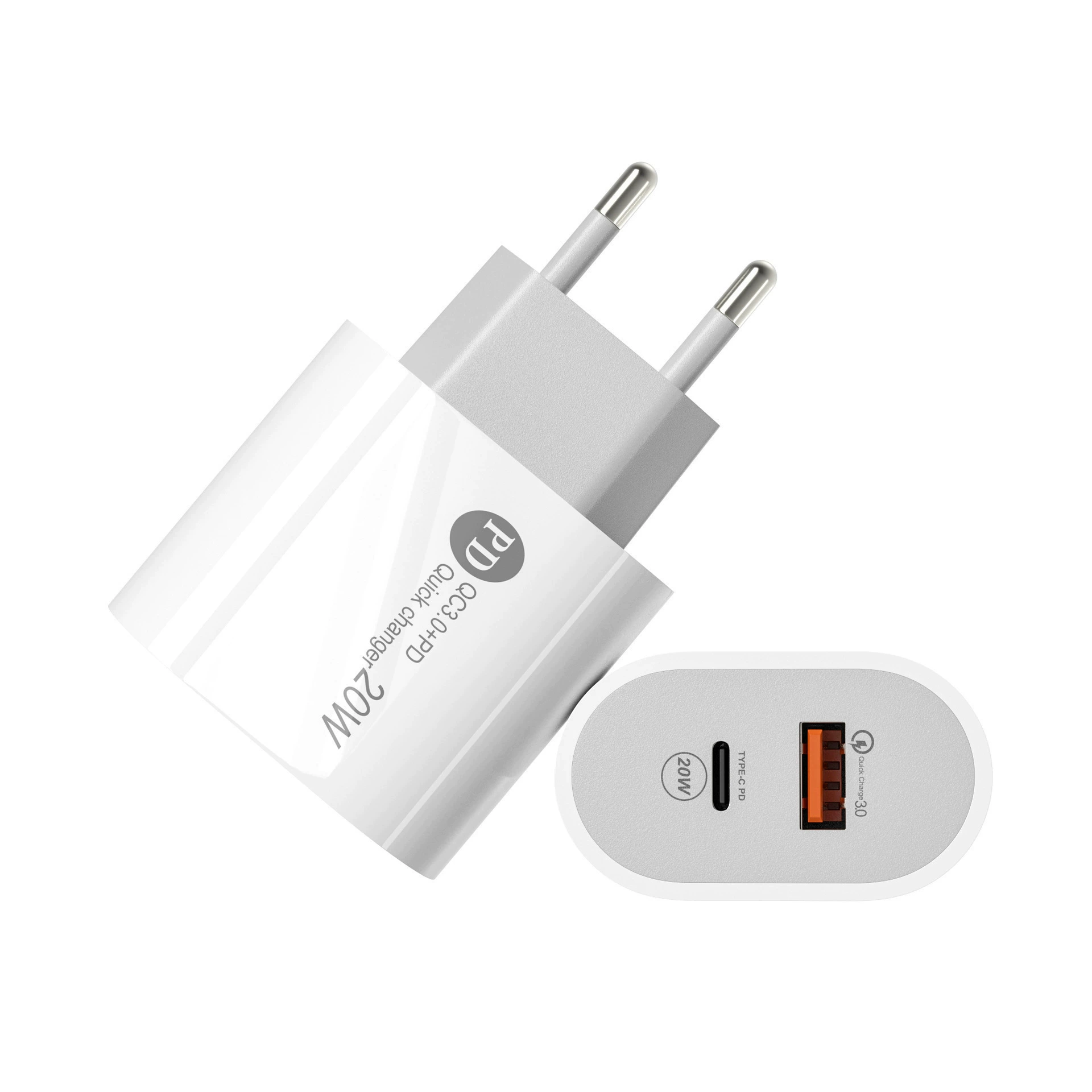 Зарядное устройство для моб. телефона 20W PD быстрая зарядка 2.4A, европейо-американский адаптер Type-C, популярная модель