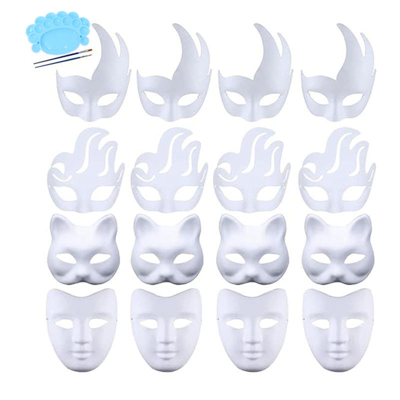 Máscaras en blanco para Halloween más vendidas de Amazon, máscaras de pulpa pintadas a mano, máscaras blancas para pintar uno mismo, accesorios para graffiti