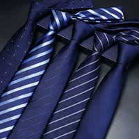 Tie with zipper, blue black classic suit jacket
