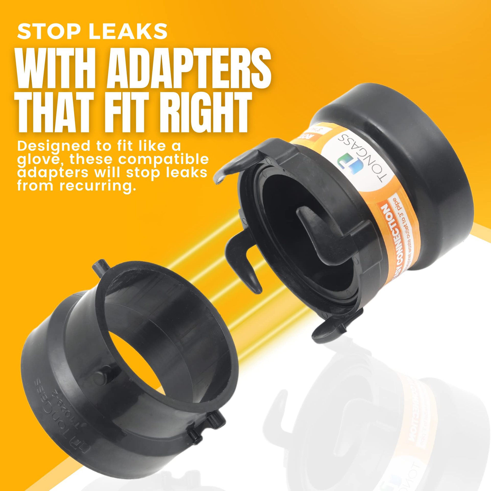 RV sewer hose connector adapter, ABS plastic terminal adapter, 3 inches 7.6cm