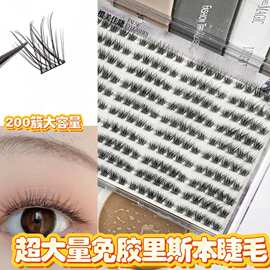 超大量免胶里斯本假睫毛圆润高级眼妆软乎乎灵动原生感睫毛立体