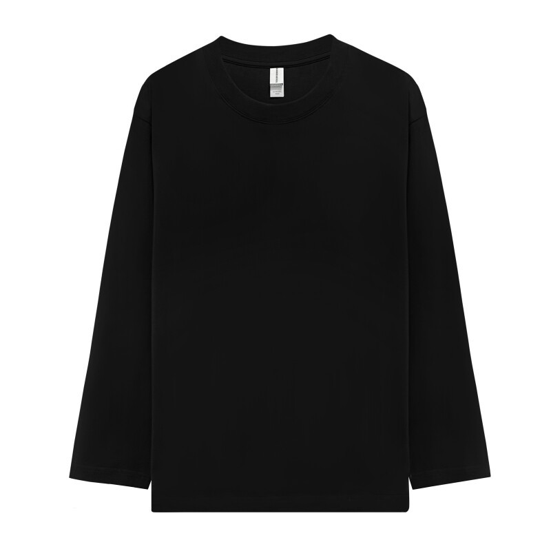 Camiseta de manga larga de algodón puro 220g kangli spray directo artesanía ropa de clase empresarial ropa de trabajo tendencia deportiva cuello redondo de ocio
