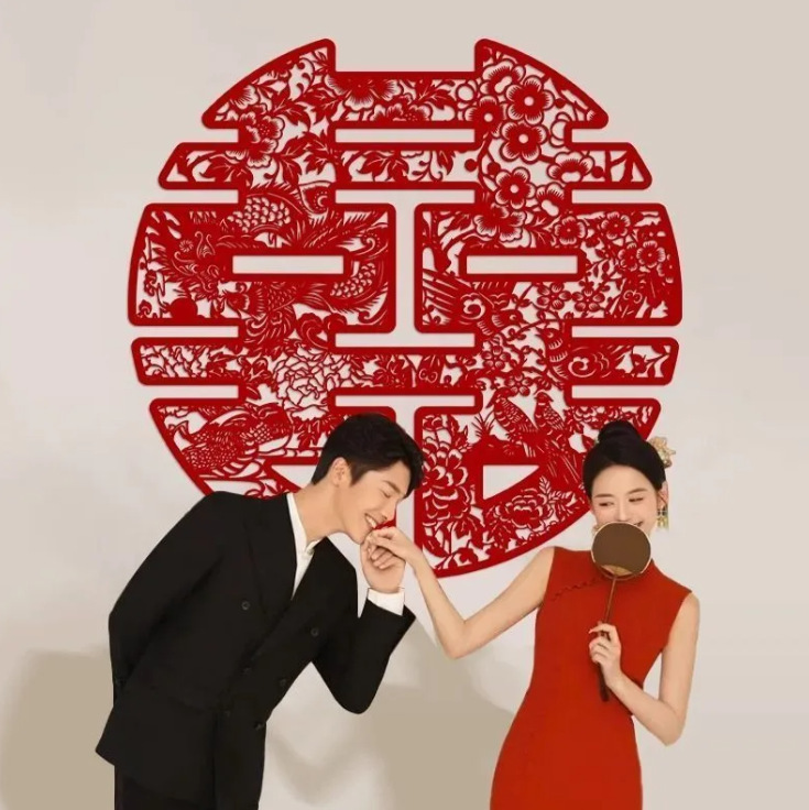 Happy Wedding Photo Props, Wedding Room Decoration, Special Wedding Stickers for Doors, Bedside, Dressing Gown, Background Wall