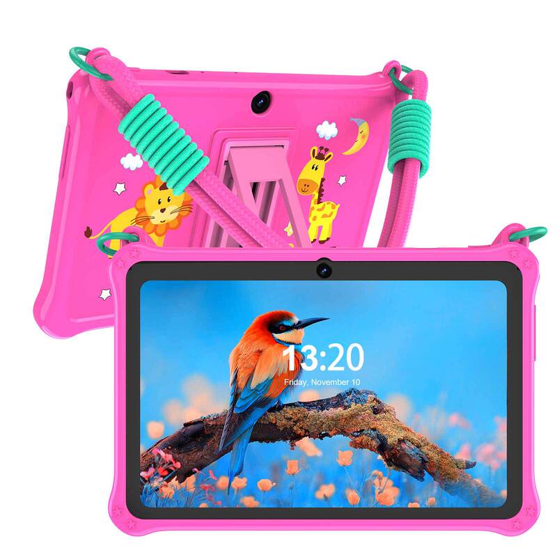 7inch Children's Tablet Computer with Protective Silicone Case and Cute Lanyard, Specially Designed for Children's Ipads for Cross-Border Foreign Trade