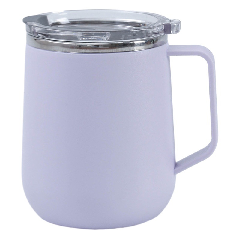 Creativo 304 de acero inoxidable Oficina gran capacidad taza agua con tapa mango al aire libre regalo fábrica por mayor