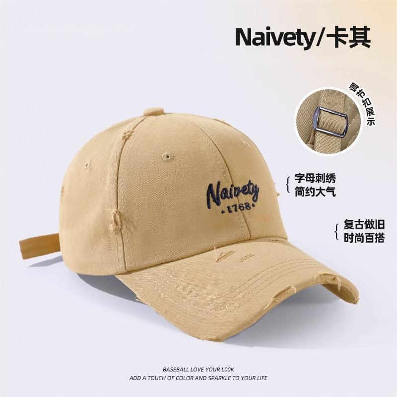 Sombrero mujer retro hacer viejos sombreros de béisbol, cabeza grande, bordes anchos, cara pequeña agujeros americanos, sombrero de boca de pato para hombre.