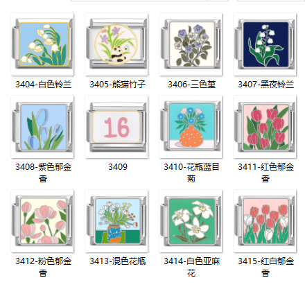 Spot Italian Creative Module Bracelet DIY Jewelry Personalized Handmade Tulip Lily of the Valley Linen Bracelet Accessories