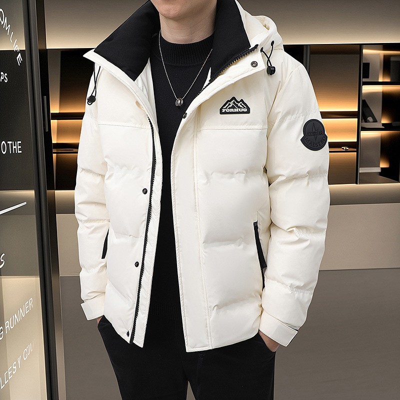 Winter Men's Hooded White Duck down Jacket Fashion Trendy Casual Versatile down Jacket Top Jacket Men's Customization
