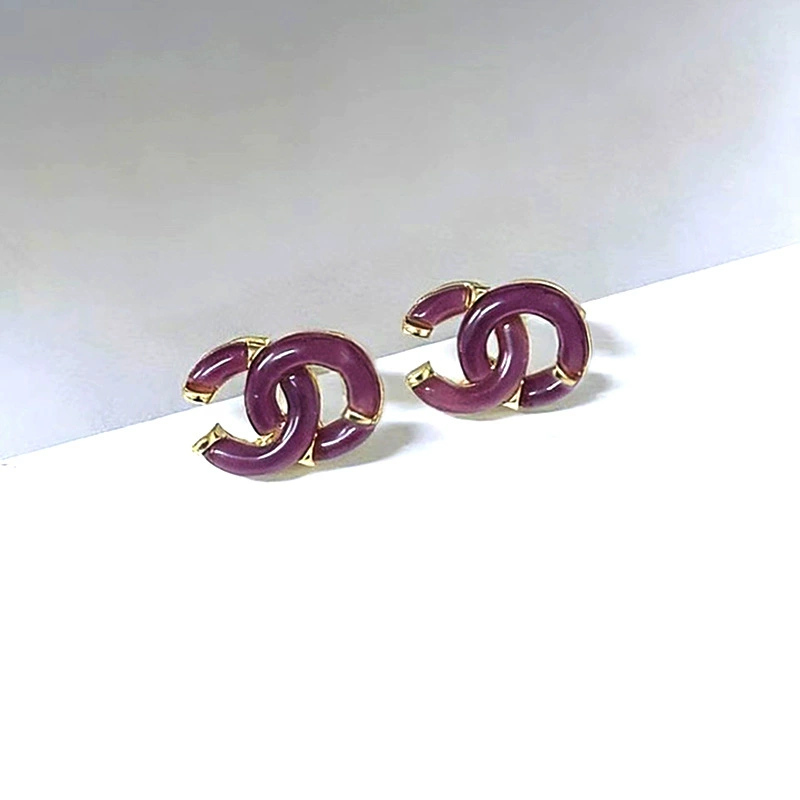 Модные серьги с буквами, универсальные кубики льда, стиль Chanel