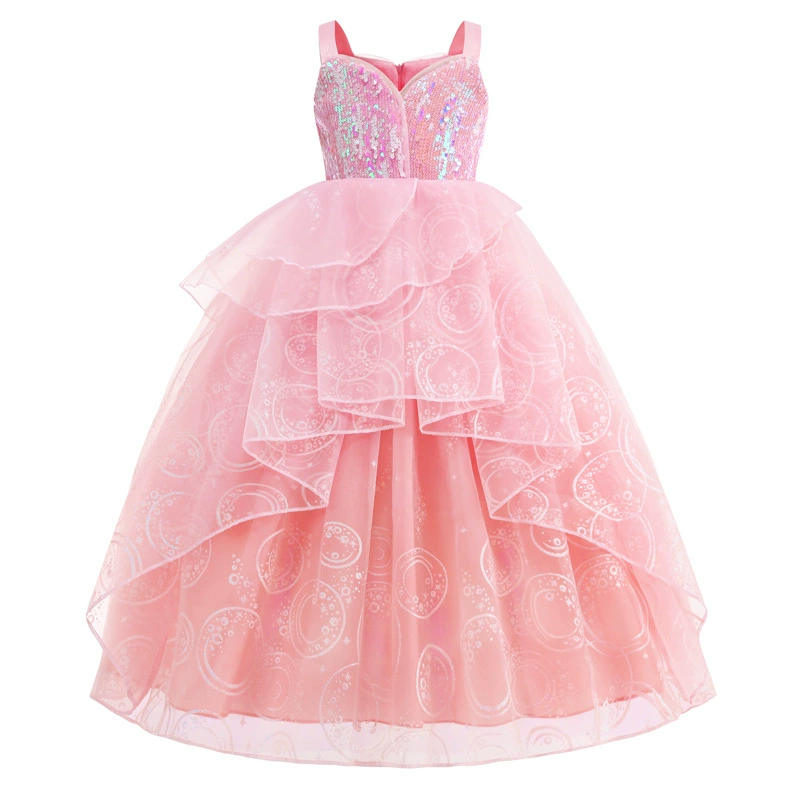 Популярное трансграничное косплей-платье "Злая ведьма" в стиле Глинды для девочек, вечернее платье для вечеринок, розовое платье