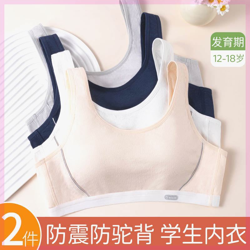 Saiyin Dai Middle School Student Sports Bra for Large-Breasted Girls, 15-Year-Old Plus-Size Chubby Girls, Development Period Anti-Cotton Saiyin Dai Middle School Student Sports Bra for Large-Breasted Girls, 15-Year-Old Plus-Size Chubby Girls, Development Period Anti-Cotton