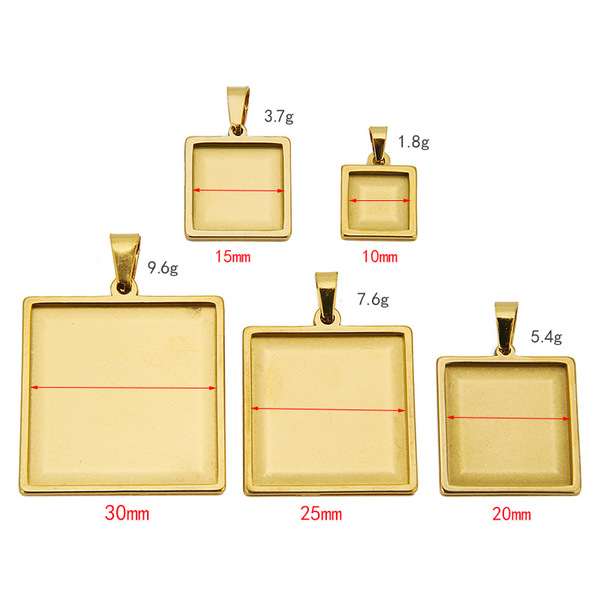 Square pendant stainless steel
