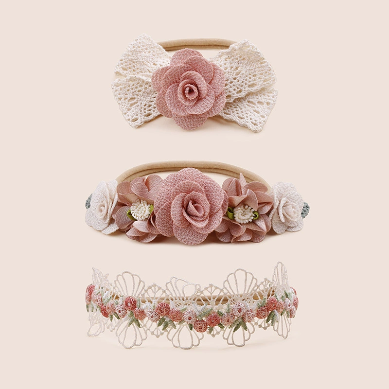 Новые универсальные детские резинки для волос в европейском и американском стиле, креативные резинки для волос с имитацией цветов, оптовые аксессуары для волос, комплект из маленьких цветов