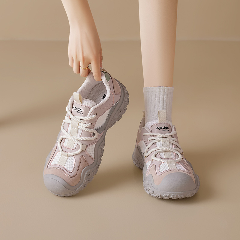 Zapatos de montaña de león antiguo para mujeres al aire libre 2025 nuevos zapatos deportivos casuales de invierno para caminar ligeros y feos zapatos de papá