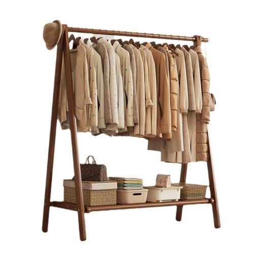 Solid wood clothes hanger bold style home bedroom simple vertical coat rack indoor room storage hanging clothes hanger floor-standing