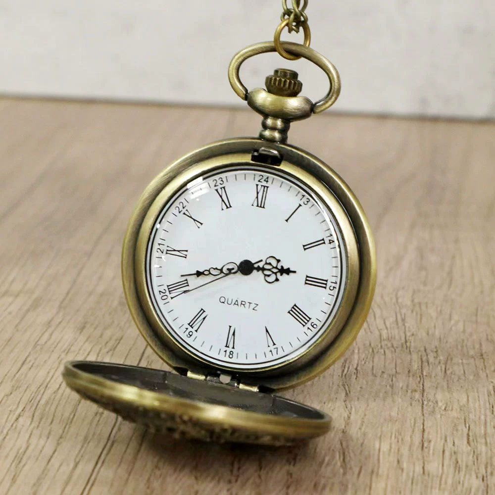 Bronze quartz retro big pocket watch, wholesale