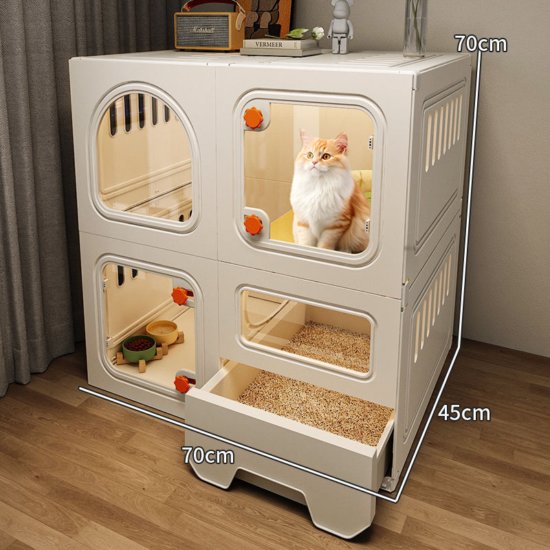キャットヴィラ 猫ケージ 1LDK 1バスルーム 猫の巣とトイレが一体化した家庭用屋内スペースをとらない小さなアパート|undefined