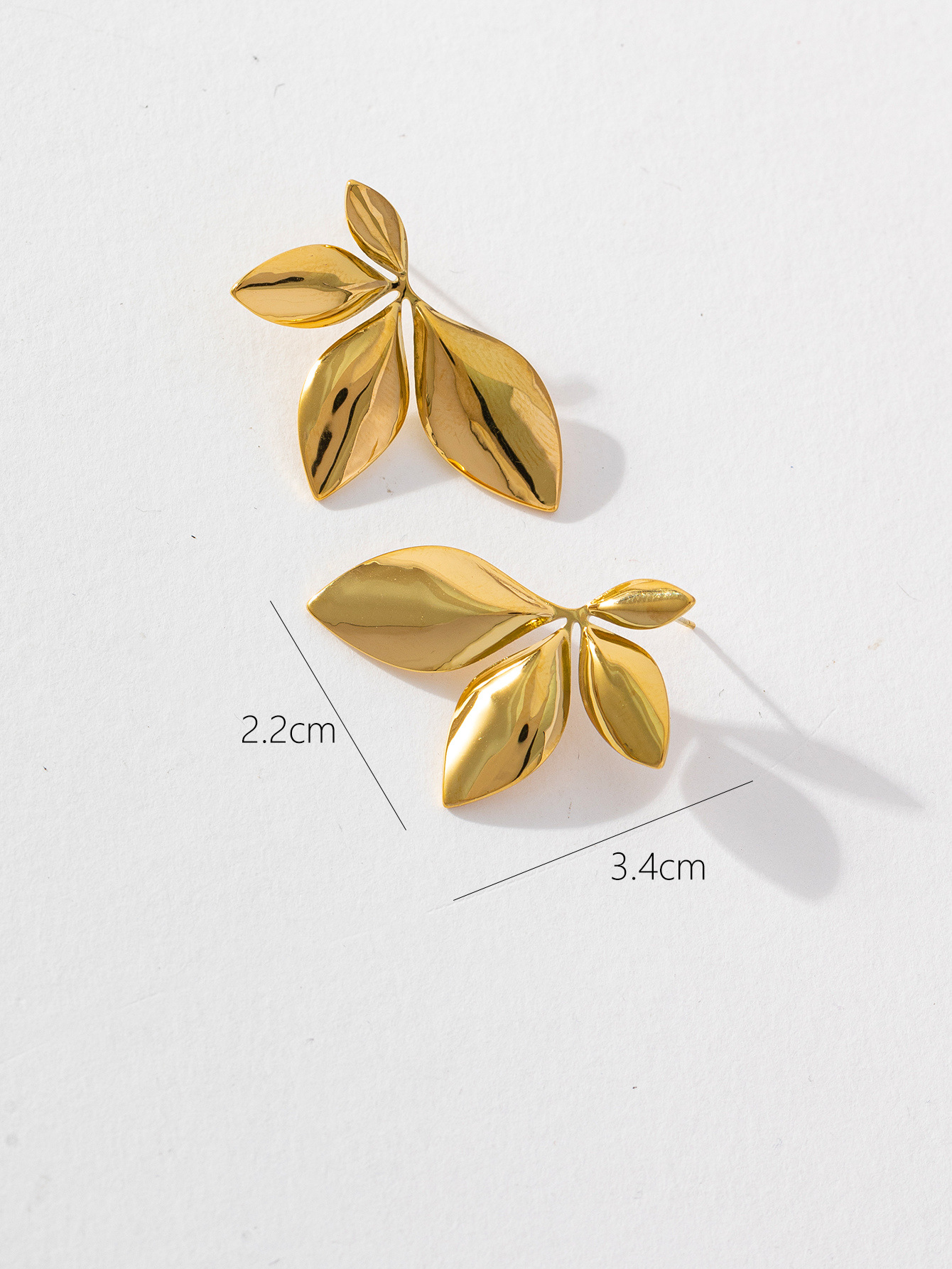 1 Pair Basic Simple Style Classic Style Leaf Dragonfly Plating 316 Stainless Steel  18K Gold Plated Hoop Earrings display picture 4