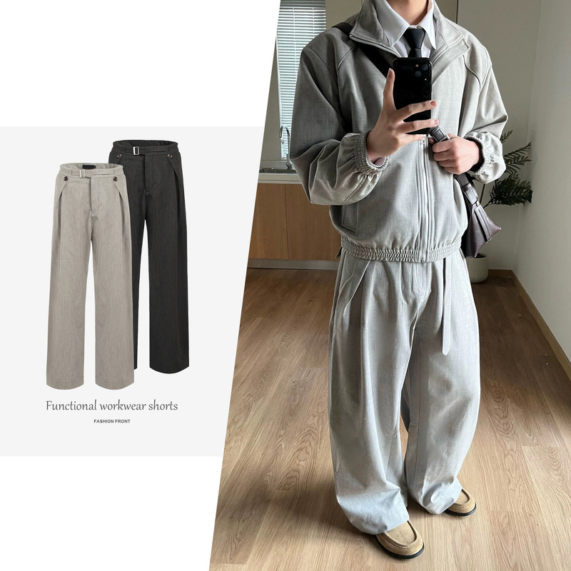 Taichiism Linen Texture Summer Robe'Meditation' Breathable Wide-Leg Pants Casual Pants Men's High-End