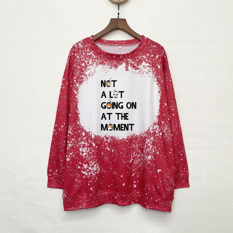 Felpa con cappuccio ampia a maniche lunghe con scollo rotondo autunno e inverno 2024 da donna alla moda con stampa inglese_voghion.com