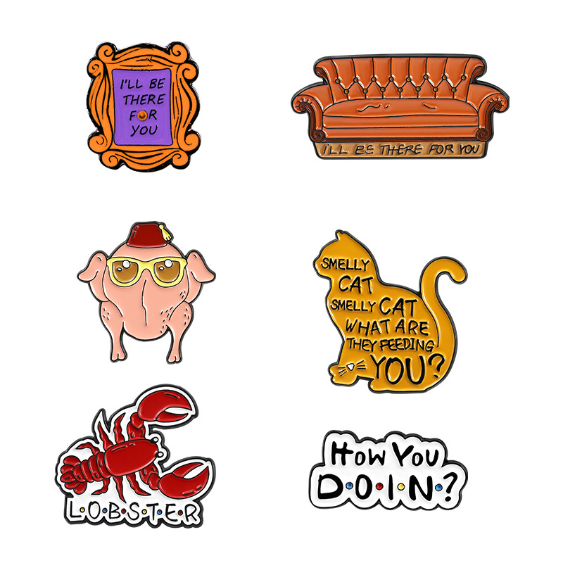 Unisex Gender Stoving Varnish, Metal Design Cartoon Style Pin Letter Alloy Stoving Varnish Metal Unisex Brooches