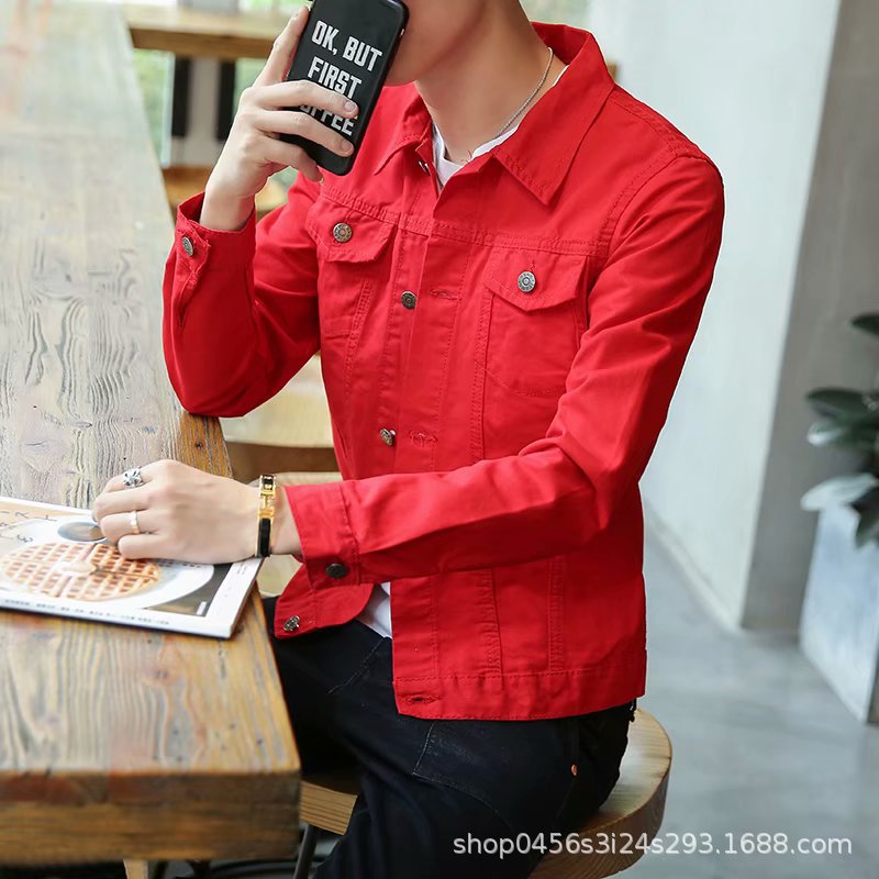 Chaqueta casual de los hombres de primavera y otoño ropa de trabajo chaqueta de mezclilla chaqueta de moda coreana chaqueta más tamaño chaqueta delgada