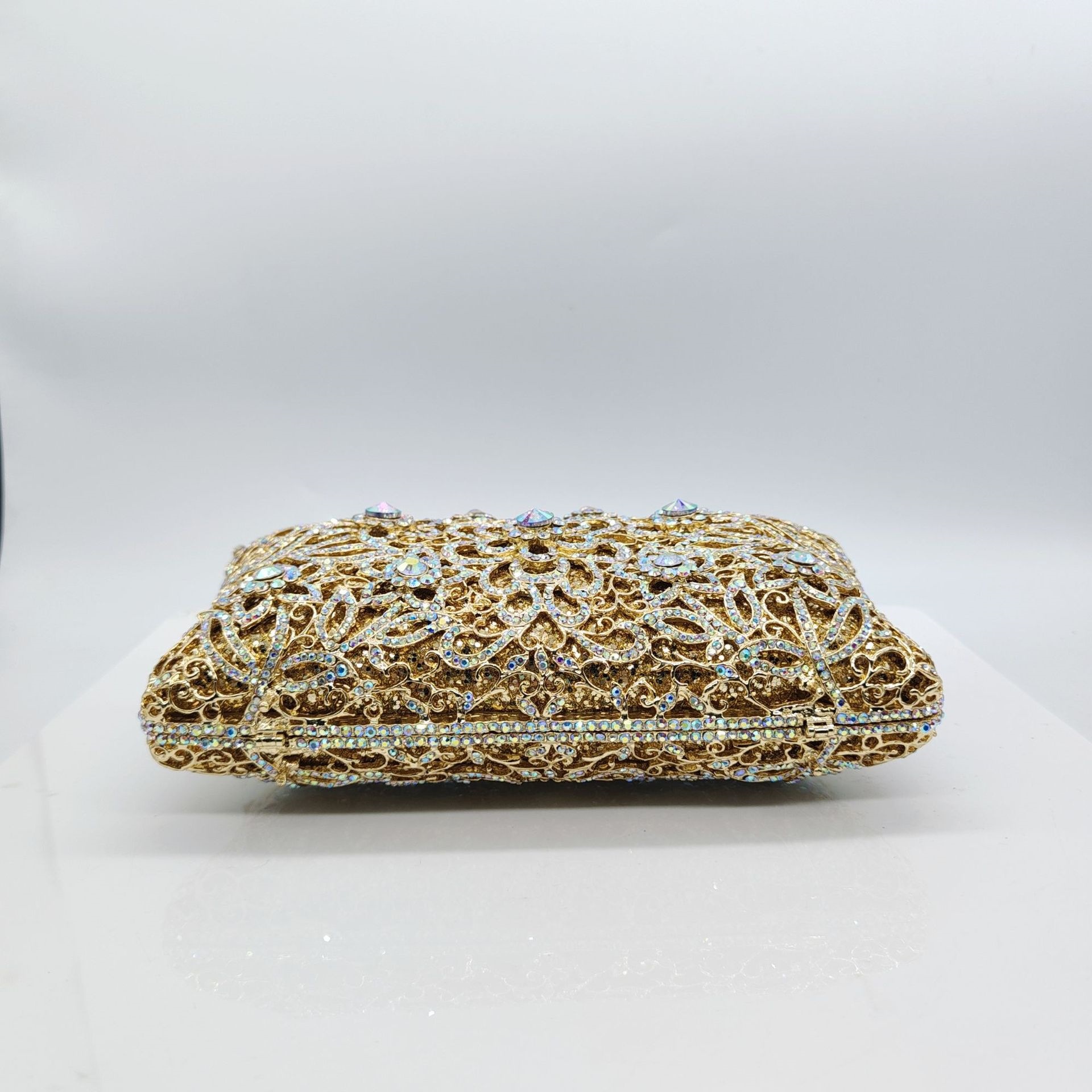 * Bolsa de cena de diamante de aleación transfronteriza bolsa de cristal de diamante pesado bolsa de mano de mujer bolsa de piedra de Rin
