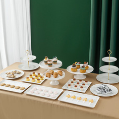 VHM7批發陶瓷冷餐酒店商務茶歇擺台蛋糕架子多層婚禮甜品台擺件展