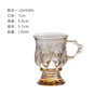 INS glass coffee cup milk cup breakfast cup retro amber afternoon tea cup with handle Micatite yogurt cup