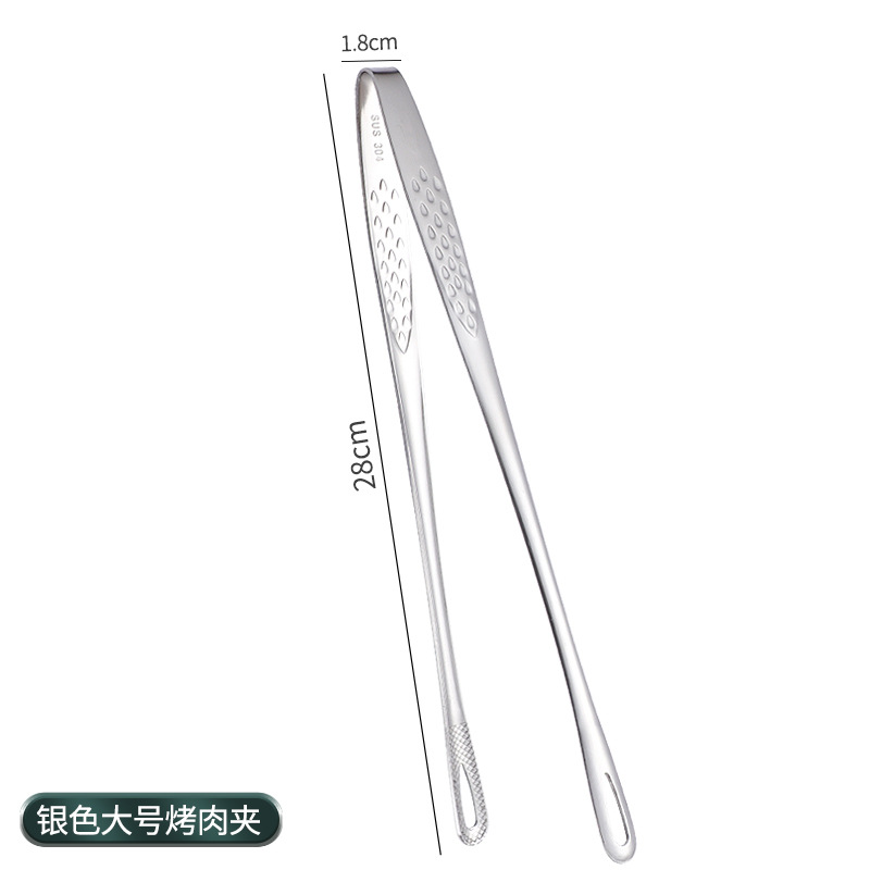 304 clip de barbacoa coreano de acero inoxidable alargado clip de carne buffet clip de barbacoa restaurante cocina tijeras de cocina