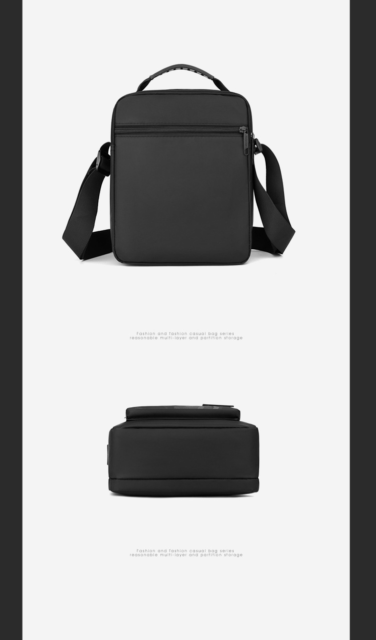 2024 New trendy men's bag, waterproof Oxford fabric single-shoulder crossbody backpack, men's vertical multi-functional casual messenger bag undefined