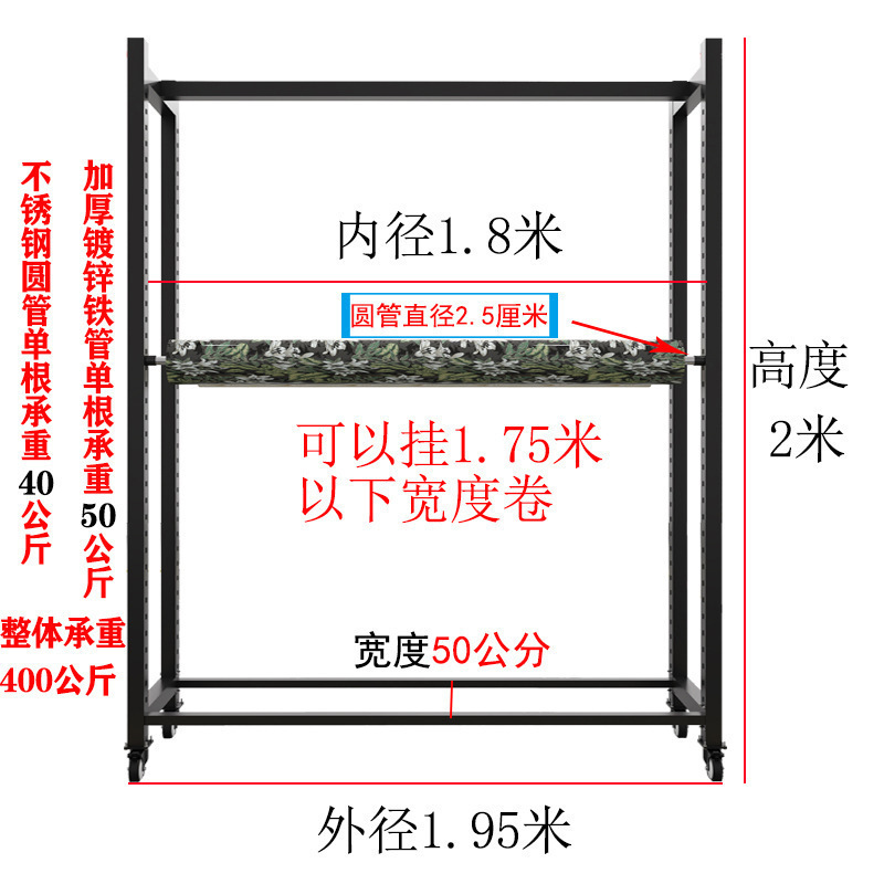 移动纺织面料展示架布匹布卷陈列架货架桌布布料展架落地中岛架子|undefined