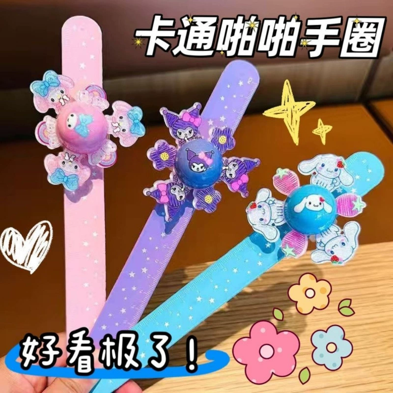 Детский светящийся вращающийся силиконовый браслет с защелкивающимся кольцом Sanrio, игрушка с героями мультфильмов для девочек, милое кольцо Ultraman с защелкивающимся кольцом