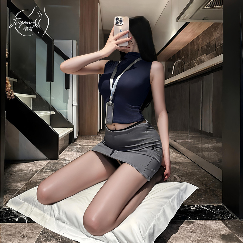 Orange Friend Plus Size Mature Ol Secretary Outfit High Waist Elastic Professional Wear Sexy Lingerie Cos Bodycon Skirt A858