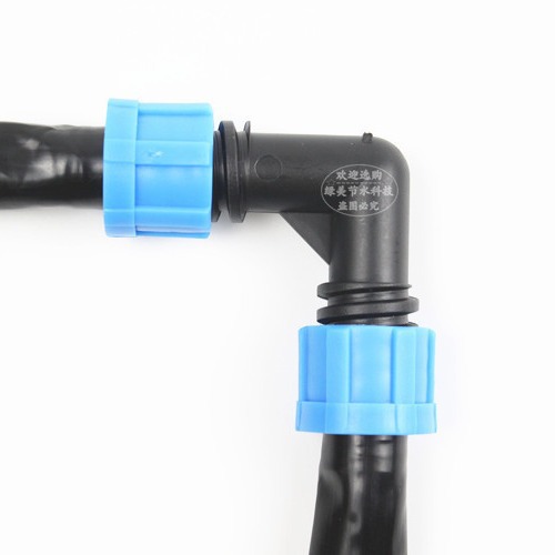 Φ 16mm correa de riego por goteo con codo de bloqueo de ángulo recto tipo parche de inserción en tierras de cultivo tipo laberinto accesorio especial correa de riego por goteo image 4