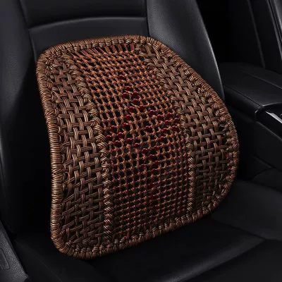 Waist Protection Car Cushion, Backrest – Waist support - thick-hand-knitted-ball-chinese-knot-coffee-color