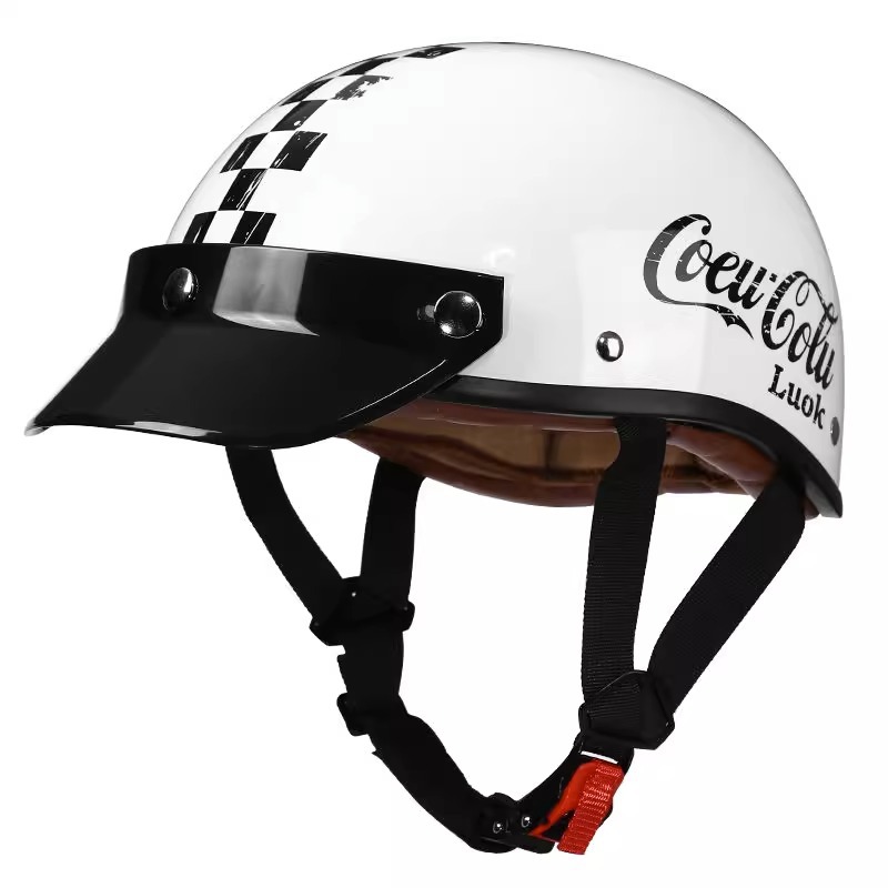 [En stock] Retro Harley Locomotive Halle Halle Casco de motocicleta para hombre Casco de pala de verano Pedal