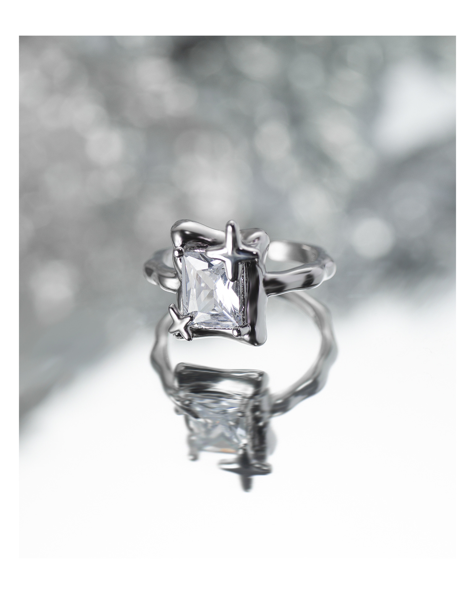 Fashion Geometric Copper Plating Zircon Rings 1 Piece