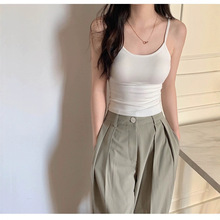纯欲性感辣妹修身美背小吊带上衣背心女内搭夏自带胸垫一体式杯