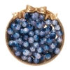 10mm broken egg white glass beads - dark blue powder