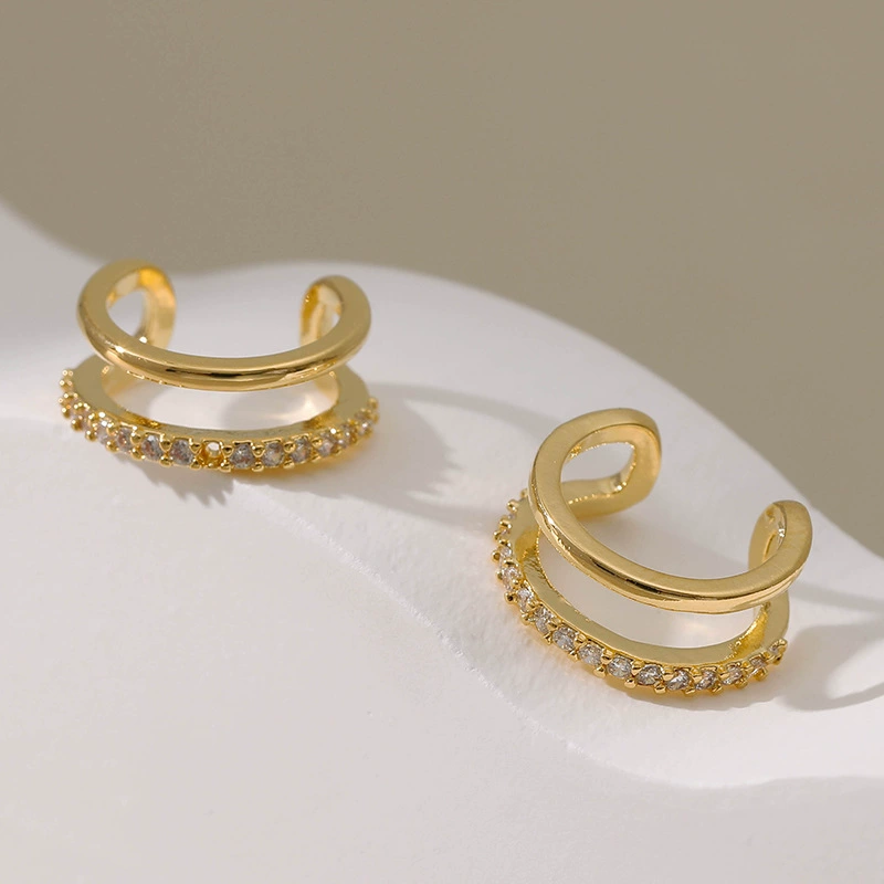 Браслет серьги из латуни, белый элегантный дизайн высшая zirconia, 18 карат, стиль легкой роскоши