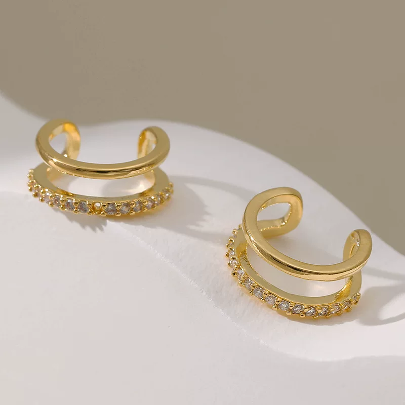 Браслет серьги из латуни, белый элегантный дизайн высшая zirconia, 18 карат, стиль легкой роскоши