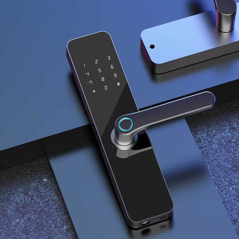 Puerta de madera cerradura TTLOCK ventilador solo apartamento cerradura de huella digital graffiti cerradura inteligente TUYA B & B alquiler contraseña bloqueo
