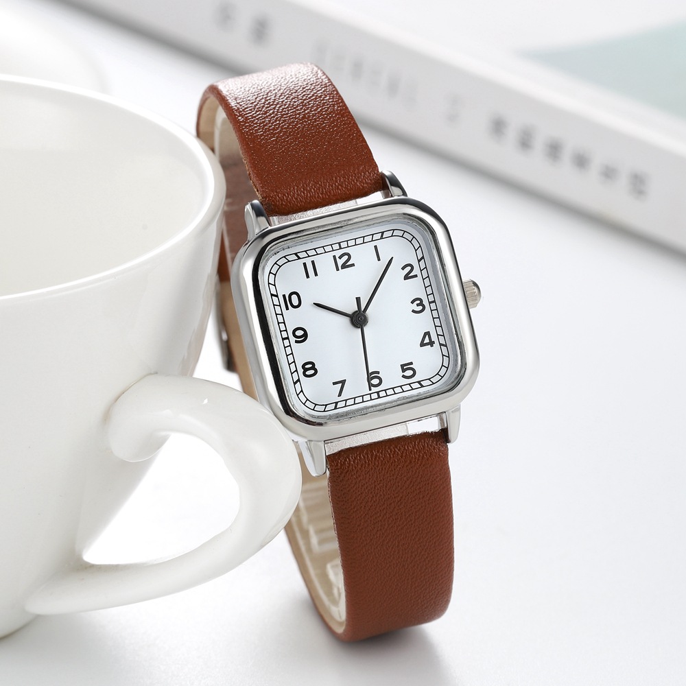 Live broadcast of new Instagram Fengsen series digital fashion minimalist square small dial student belt women's watch_voghion.com